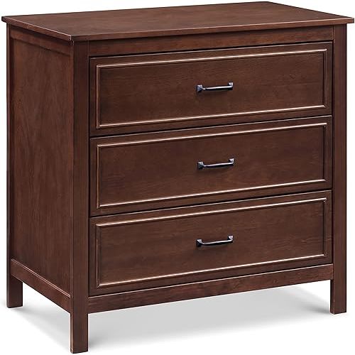 DaVinci Charlie 3 Drawer Dresser - GREENGUARD Gold Certified Small Dresser w/Drawers Chest for Nursery - Bedside Nightstand - Wooden Cabinet for Bedroom, Living Room, Closet - Easy Assembly, Espresso