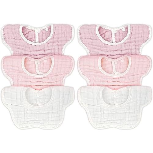 Muslin Baby Bibs for Drooling and Teething Newborn Drool Bibs for Baby Girl Boy