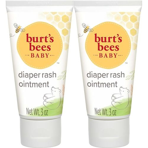 Burt's Bees Baby Diaper Rash Ointment, Maximum Strength, 40% Zinc Oxide, 100% Natural Origin, Pediatrician Tested, Net Weight 3 Ounces , Pack of 2 - 3 Ounce (Pack of 2)