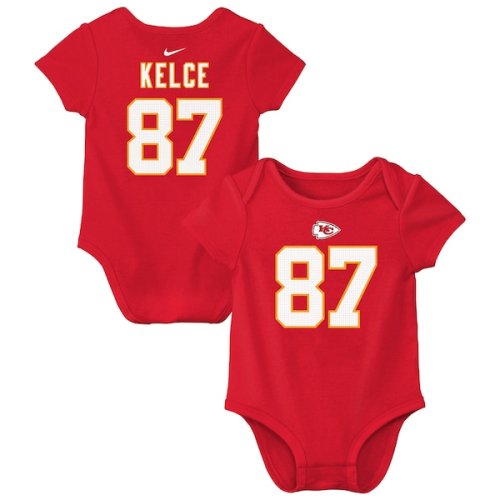 Newborn & Infant Kansas City Chiefs Travis Kelce Nike Red Player Name & Number Bodysuit