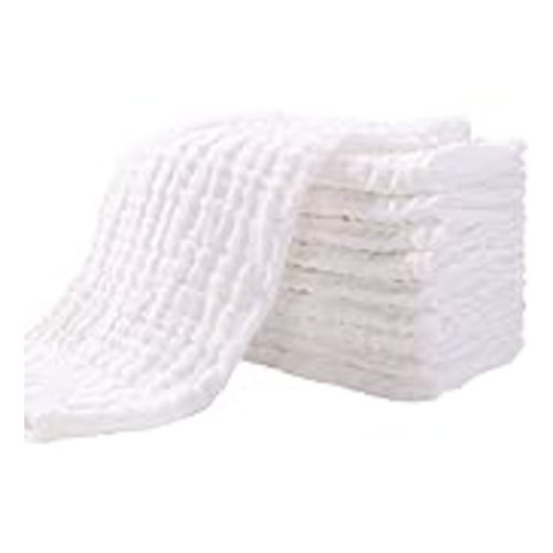 Yoofoss Muslin Burp Cloths for Baby 10 Pack 100% Cotton Baby Washcloths for Boys Girls Large 20''X10'' Super Soft and Absorbent White