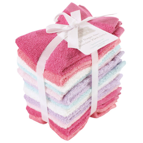 Hudson Baby Rayon from Bamboo Woven Washcloths 12pk, Pink Lilac - Hudson Childrenswear