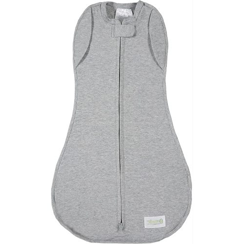 Woombie Convertible Baby Swaddling Blanket I Swaddle Converts to Arms-Free Wearable Blanket for Babies Up to 6 Months, Grey, 14-19 lbs