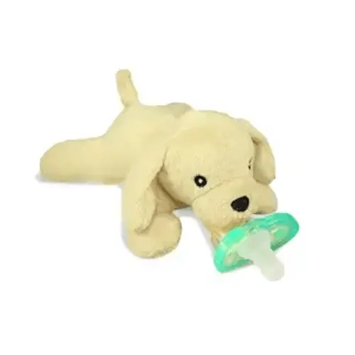 RaZbaby JollyPop Pacifier, Holder w/Detachable Baby Pacifier, Stuffed Animal RaZbuddy, All Ages 0M+, 100% Medical Grade USA Made Silicone, Machine Washable, Textured & Easy to Hold – Lab