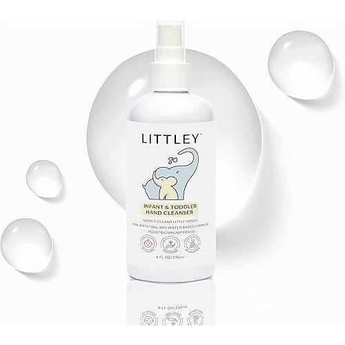 Think Smarter Products Littley Infant & Toddler Hand Cleanser with Hypochlorous Acid, Gently Cleans Dirt & Germs, Non-Toxic & Alcohol-Free, Safe for Sensitive Skin, 8oz Spray Bottle