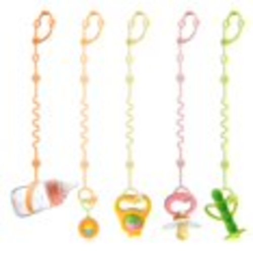 Toy Straps for Baby, 5pcs Adjustable Toy Holder for Stroller Accessories, Silicone Tether Pacifier Clip, No Throw Travel Essential Leash for High Chair, Car Seat (5-Pack)