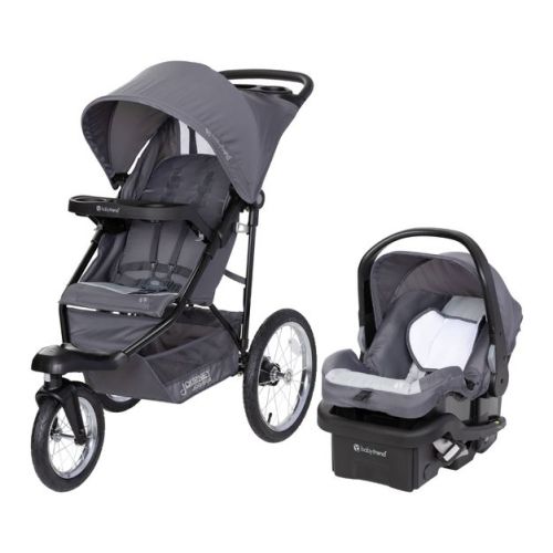 Baby Trend Journey Jogger Travel System - Stellar Gray: All-Terrain Tires, 5-Point Harness, Rubber Wheels, Reclining Seat