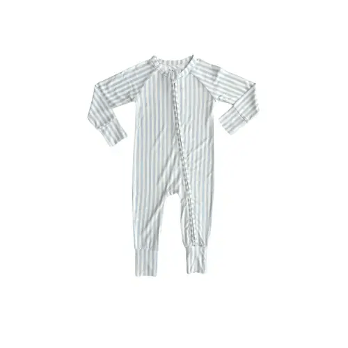 Blue Stripe Zipper Romper – In my Jammers