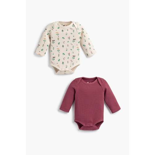 2-Pack Long Sleeve Bodysuits - Fall Flowers