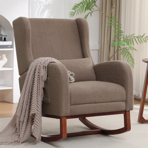 Harriet Bee Julyanna 30.1" Wide Glider Rocking Chair with Solid Wood Leg and Footrest & Reviews | Wayfair