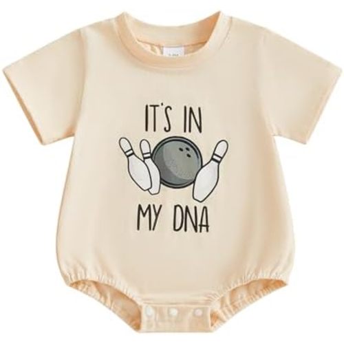 Summer Outfit Newborn Baby Boy Short Sleeve Football/Basketball/Bowling Letter Print Romper Bodysuit One Piece Clothes