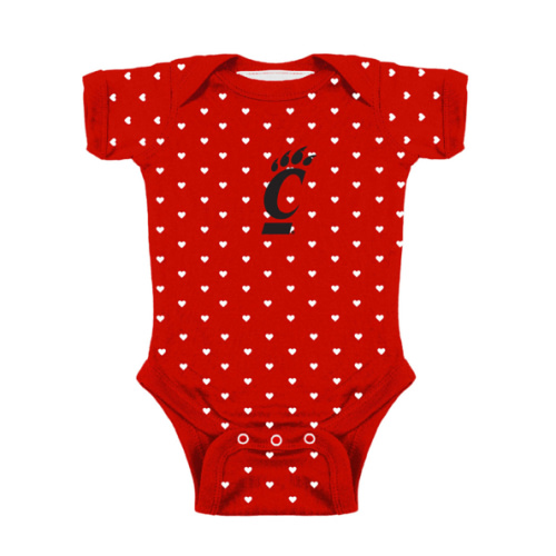 Cincinnati Bearcats Infant Heart Red Onesie | DuBois Book Store- Cincinnati, OH