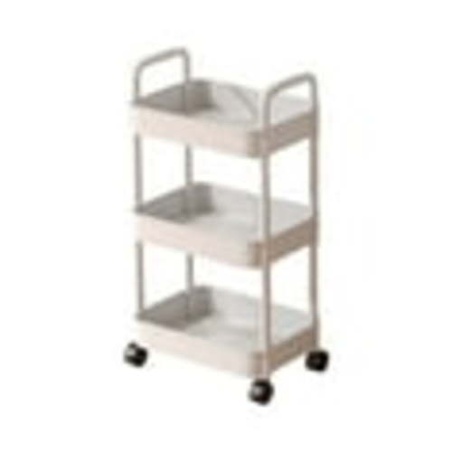 3-Tier Rolling Utility Cart, Multifunctional Storage Organizer with Plastic Shelves & Metal Wheels - Storage Cart for Kitchen, Bathroom, Living Room, and Office
