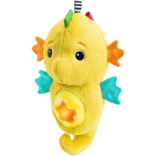 Baby Einstein Sea Dreams Seahorse Plush Soother Toy, with Music and Lights, Ages 0 Months and Up, Yellow