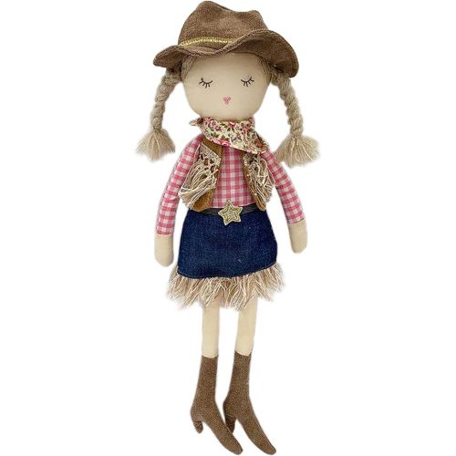MON AMI Clementine The Cowgirl Doll – 15 Inches | Soft & Elegant Plush Stuffed Doll | Use as Toy or Room Decor for Kids of All Ages | Adorable Huggable Plush for All Ages