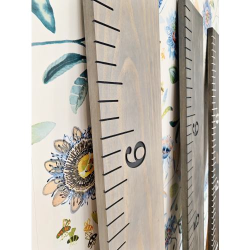 Engraved Growth Chart: Classic Gray, Minimalistic Height Chart, Wood Measuring Stick for Kids, Heirloom Baby Shower, First Birthday Gift