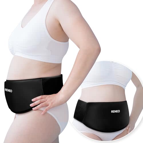 RENEO C Section Ice Pack for Post-Op, C Section Recovery Must Haves Belly Band, Postpartum Essentials Belly Binder with Hot and Cold Therapy, Protects from Knocks, Black