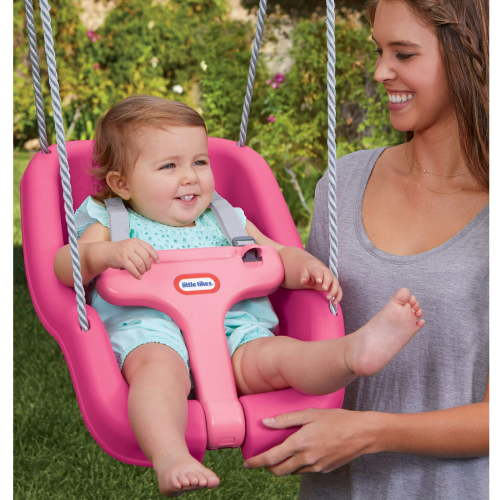 Little Tikes 2-in-1 Snug and Secure Swing, High Back Swing, Magenta