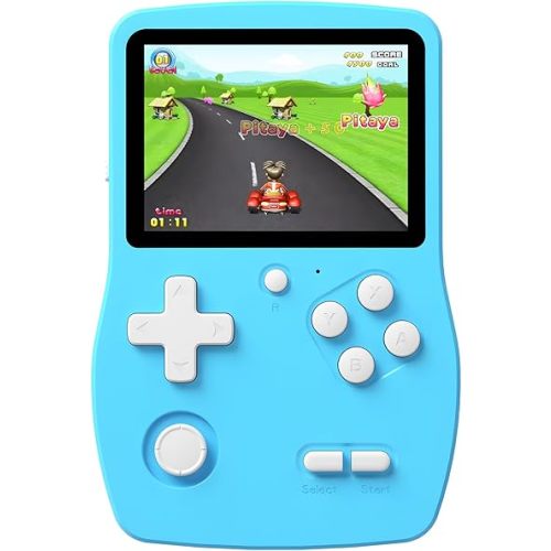 32 Bit Handheld Games for Kids Preloaded 139 Video Games, Portable Video Gaming Player with 3.0" IPS Screen and Rechargeable Battery, Mini Travel Games Electronic Gifts Toys for Boys Girls, Blue