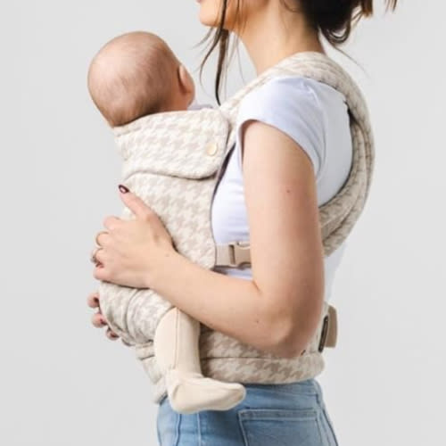 Mabē Monarch Ergonomic Baby Carrier - Premium Cotton Soft Structured Infant Carrier with Hip Healthy Design, 3 Carry Positions for Newborn to Toddler (7-35lbs), Lightweight & Breathable (Houndstooth)