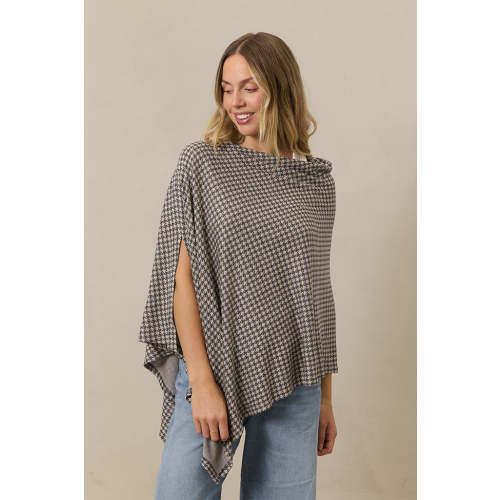 Stormy Houndstooth Nursing Cover