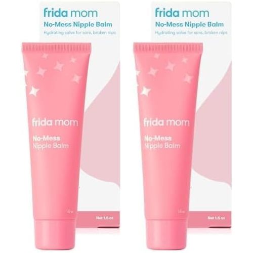 Frida Mom Nipple Cream, No-Mess Nipple Balm Moisturizer for Hydration, Gentle for Baby & Mom, 1.5fl oz (Pack of 2)