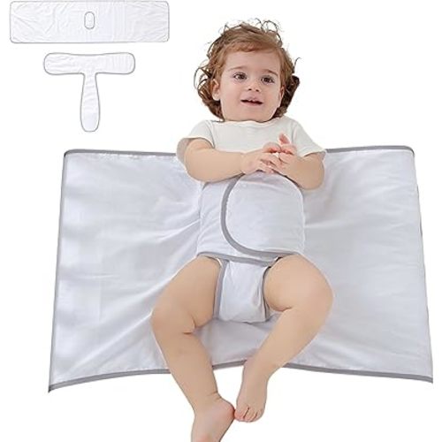 Gonetre Cotton Swaddle Blanket with Detachable Belly Band Prevent Rolling Over and Soothe Baby Sleep Suitable for Newborns and Infants