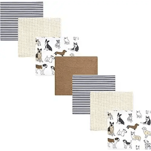 Hudson Baby Unisex Baby Cotton Flannel Receiving Blankets Bundle, Handsome Dogs, One Size