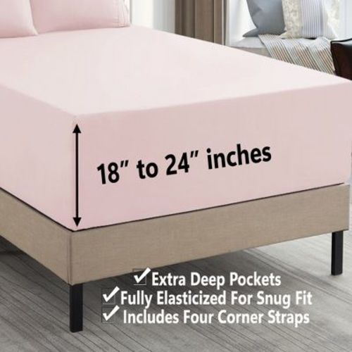 18"-24" Extra Deep Pocket, Double Brushed High End Microfiber Sheet Set by Sweet Home Collection®