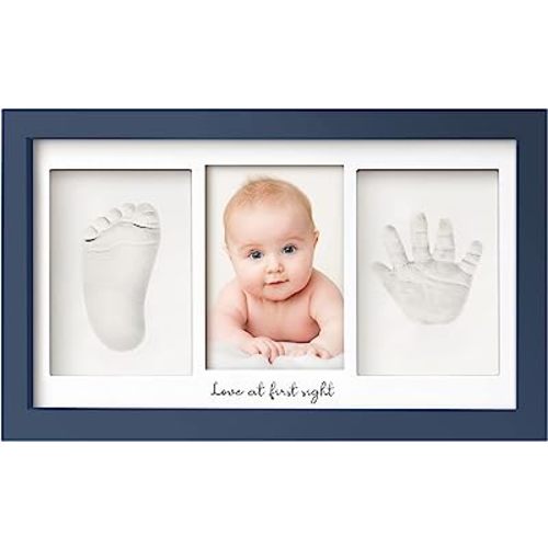 Baby Hand and Footprint Kit - Baby Footprint Kit, Newborn Keepsake Frame, Baby Handprint Kit, Personalized Baby Gifts, Nursery Decor, Baby Shower Gifts for Girls Boys(Midnight Blue)