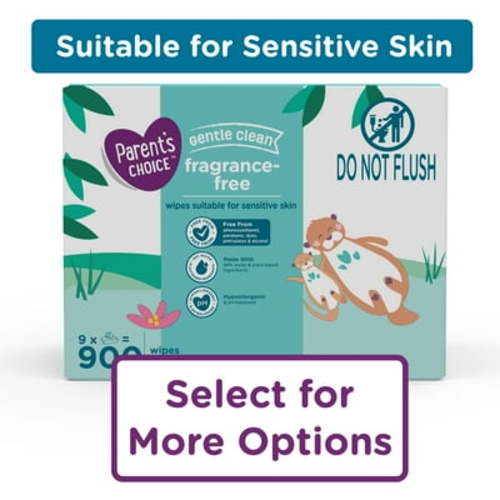Parent's Choice Fragrance Free Baby Wipes, 900 Count (Select for More Options)