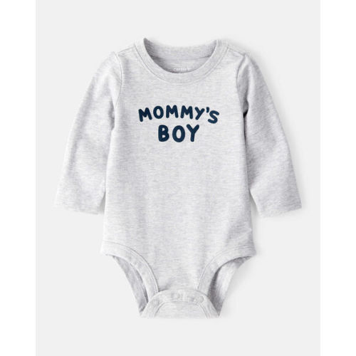 Baby Boy "Mommy's Boy" Long-Sleeve Graphic Bodysuit - Grey - Carter's | Carter's