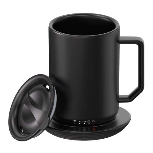 Mainstays Warming Coffee Mug, 12 oz Stainless Steel Coffee Mug with Mug Warmer Coaster and Lid