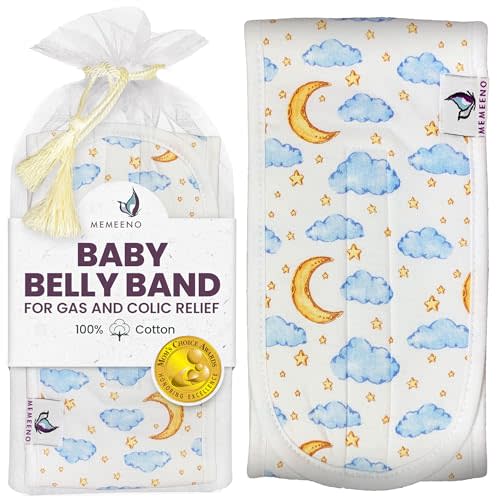 MEMEENO Baby Belly Band for Gas and Colic Baby Relief - Belly Band for Baby Heating Pad for Colic, Baby Gas Relief, Gas Relief for Infants, Baby Heated Tummy Wrap, Colic Relief for Newborns, Luna