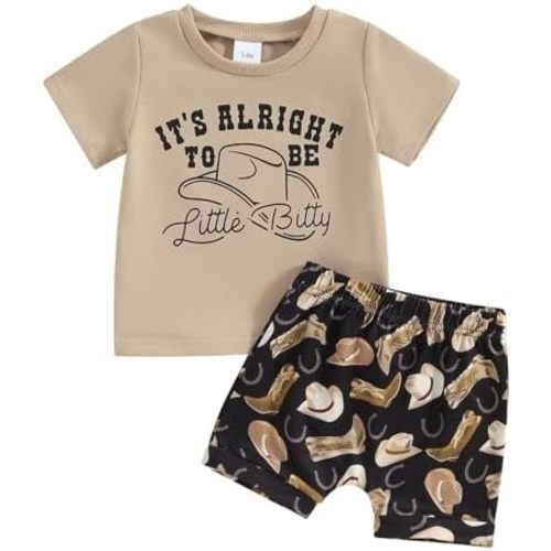 Engofs Toddler Baby Boy Summer Clothes Short Sleeve T-Shirt Tops Shorts Set 2Pcs Casual Outfit