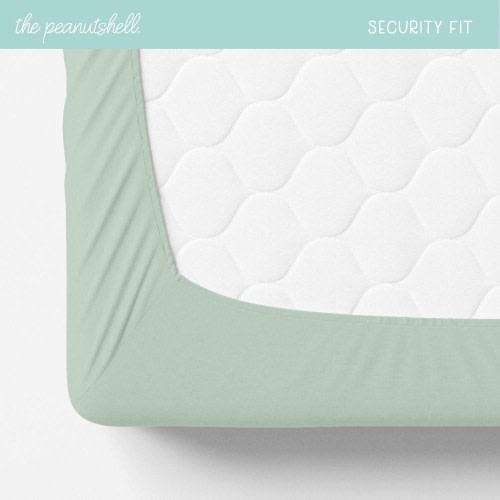 The Peanutshell Green Safari Bassinet Crib Sheet 4 Pack Set