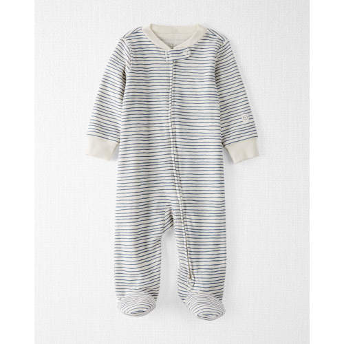 Baby Organic Cotton Sleep & Play Pajamas - 9M - Style,Painterly Stripes