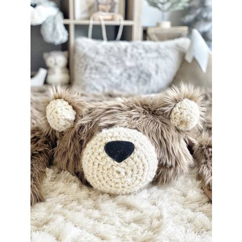 Regular size Cappuccino Grizzly Bear Rug |camping room, plush animal |ClaraLoo