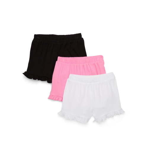 Garanimals Toddler Girls Ribbed Ruffle Shorts, 3-Pack, Sizes 18M-5T