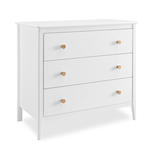Free Shipping! Delta Children Casey 3 Drawer Dresser with Interlocking Drawers, Bianca White/Natural
