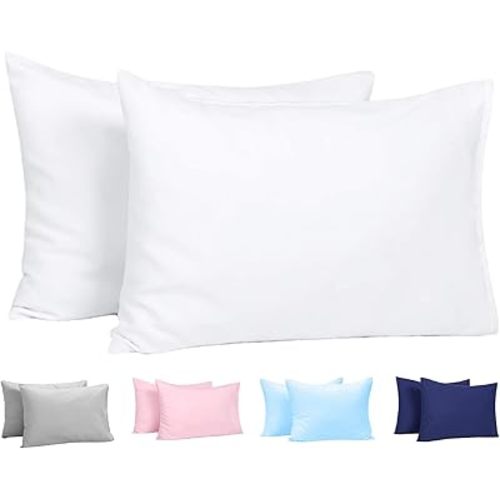 Toddler Pillowcase/Travel Pillowcase Pack of 2 Set 13x18 Inches with Envelope Closure - Soft & Breathable Baby Pillow Case Cover White