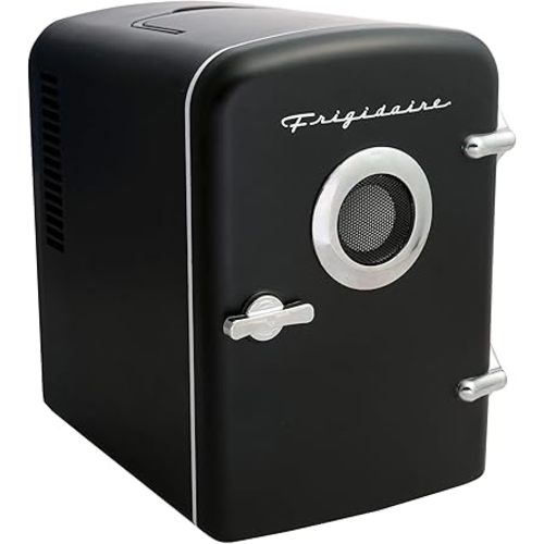 Frigidaire EFMIS151 Mini Portable Compact Personal Home Office Fridge Cooler BUILT IN SPEAKER, 4L Capacity, Chills Six 12 oz Cans, 100% Freon-Free & Eco Friendly