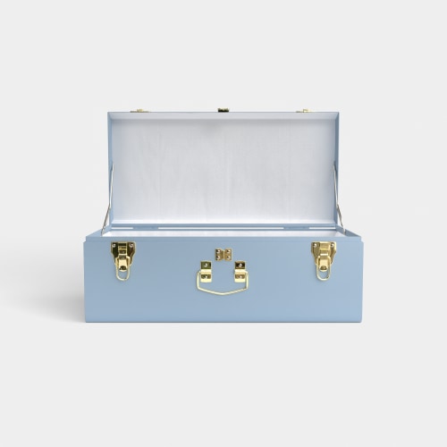 Petite Trunk - Light Blue - White Dot / Embroidery