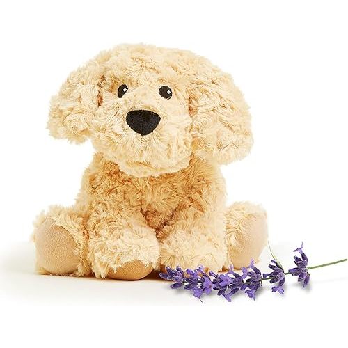 warmies Microwavable & Weighted Stuffed Animals, Golden Dog - Heated Stuffed Animal Plushie for Warmth & Comfort - Cute Soft Plush Toys for Boys, Girls, Babies & Toddlers