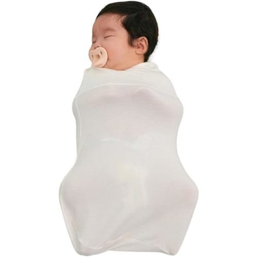 Konny Newborn Swaddle Pouch | Soft & Breathable Baby Sleepwear(0-3 Months) | Swaddles for Newborns, Nursery Swaddling Blankets (Cream)