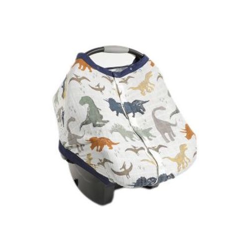 Little Unicorn Cotton Muslin Car Seat Canopy - Dino Friends