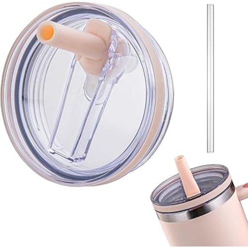 Replacement Lid for Stanley 40oz and 64oz Tumbler.Leakproof Flip Straw Lid Fit stanley Cup Quencher H2.0 40 oz/64 oz and Stanley ProTour 40oz/64oz Tumbler.(Rose Quartz,1-Pack)