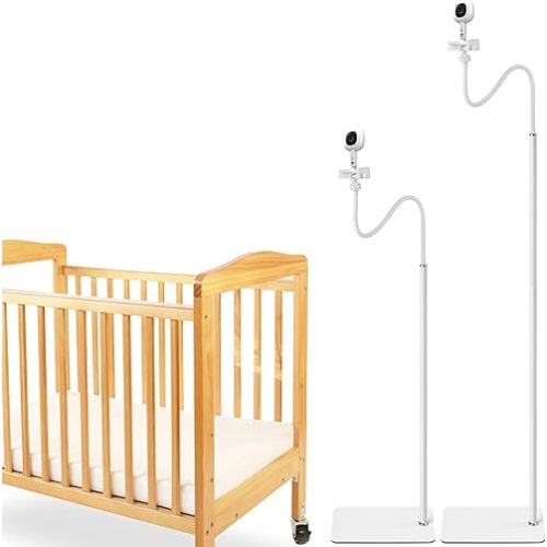 68.8" Adjustable Height Baby Monitor Floor Stand Holder for Nanit Pro Smart Baby Monitor & Flex Stand,Owlet Cam/Cam 2 /Duo 2,Eufy Spaceview/Spaceview Pro,Flexible Long Gooseneck Arm Get Best View