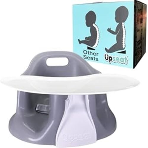 Upseat Baby Floor Seat Booster Chair for Sitting Up with Removable Tray for Meals and Playtime, Developed with Physical Therapists for Safe and Healthy Hip Development and Posture