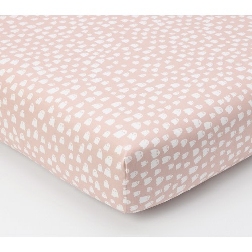Pink Ghost Organic Crib Fitted Sheet